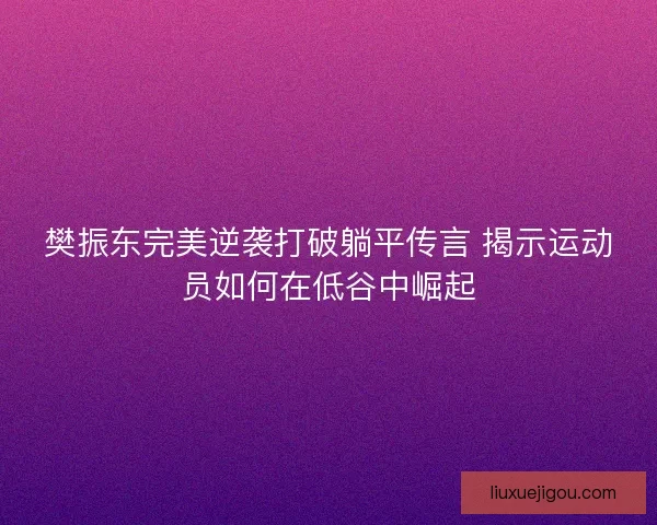 樊振东完美逆袭打破躺平传言 揭示运动员如何在低谷中崛起