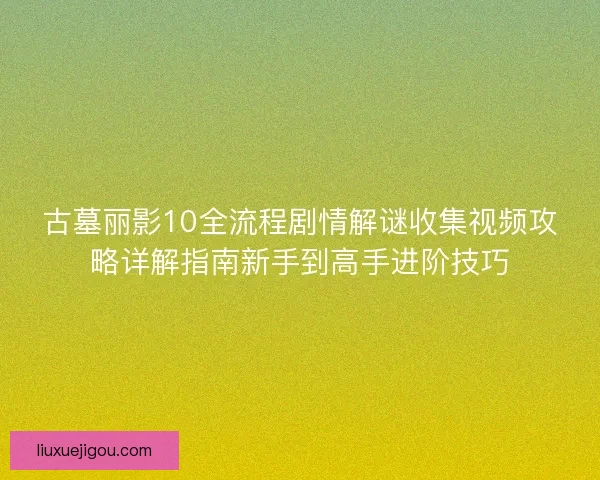 古墓丽影10全流程剧情解谜收集视频攻略详解指南新手到高手进阶技巧