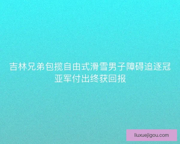 吉林兄弟包揽自由式滑雪男子障碍追逐冠亚军付出终获回报