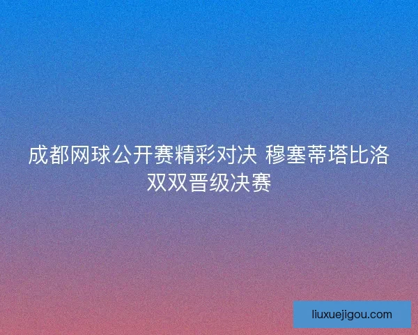 成都网球公开赛精彩对决 穆塞蒂塔比洛双双晋级决赛
