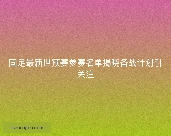 国足最新世预赛参赛名单揭晓备战计划引关注
